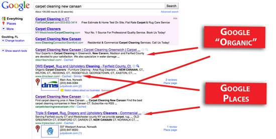 Google Places Integrated Listing