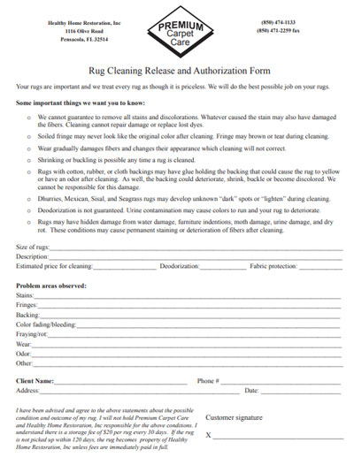 Rug Authorization Form - Hitman Advertising